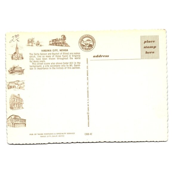 Virginia City Nevada Vintage Postcard Delta Saloon Historic Streetscape Mulcahy - Picture 2 of 2